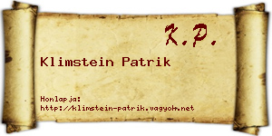 Klimstein Patrik névjegykártya