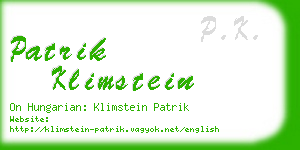 patrik klimstein business card